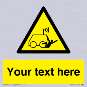 Custom warning run over by operator controlled machine